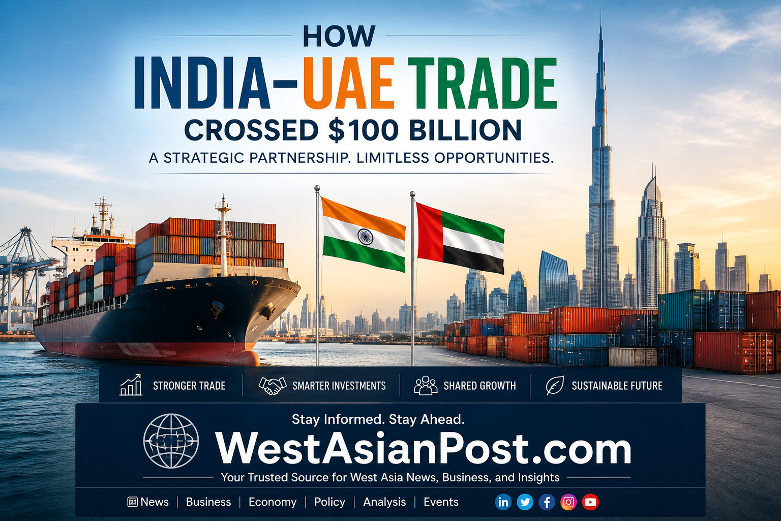 How India-UAE Trade Crossed $100 Billion: The Economic Partnership Reshaping West Asia and South Asia.