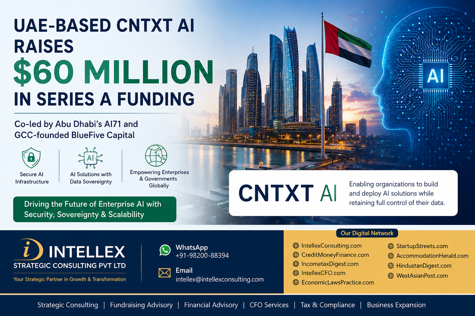 UAE-Based CNTXT AI Raises $60 Million Series A Funding Led by AI71 and BlueFive Capital: A Major Milestone for the Middle East AI Ecosystem.